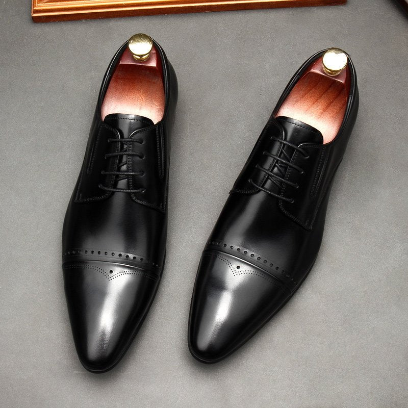 business formal Dress shoes for men Lace - up Toe cap Derby shoes