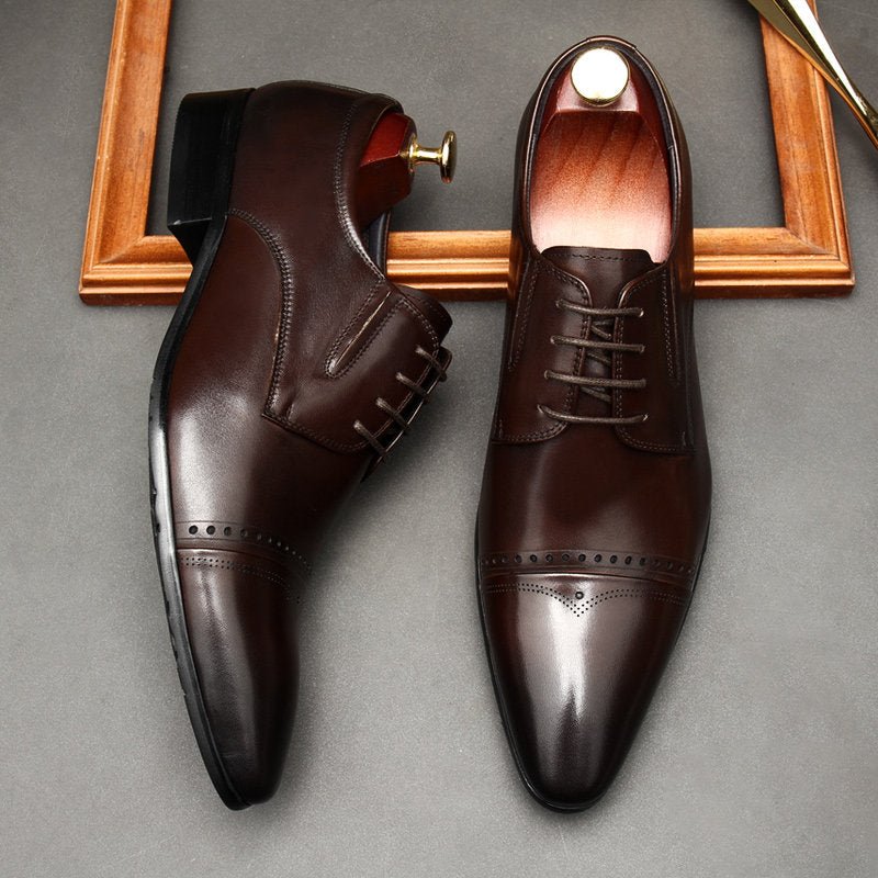 business formal Dress shoes for men Lace - up Toe cap Derby shoes