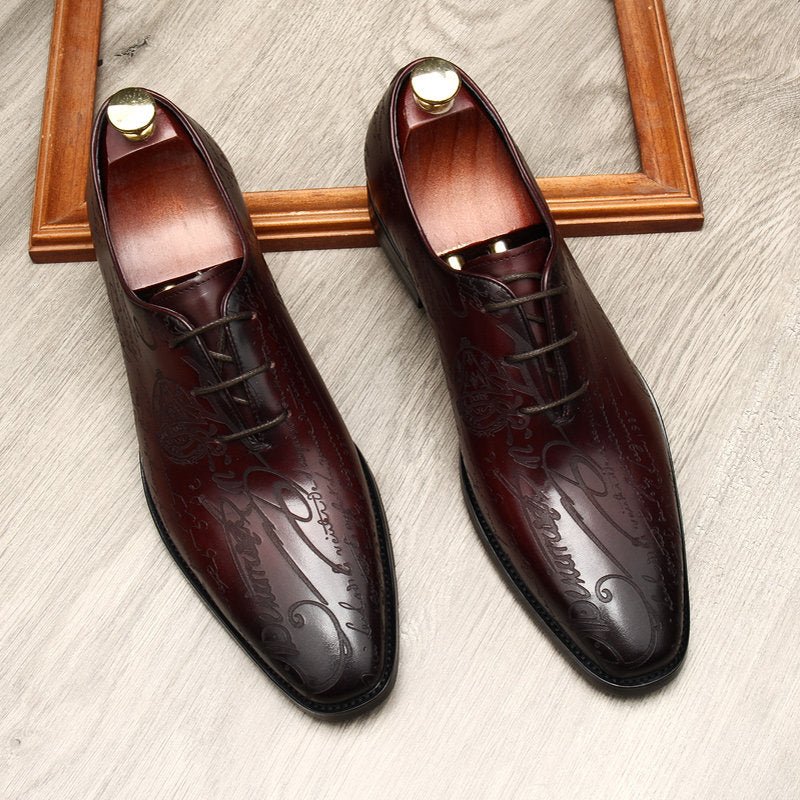 business professional shoes mens Letter pattern Oxford shoes