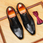 Cap - Toe Brogue Oxford Shoes Groomsmen Wedding Dress Shoes Menyes