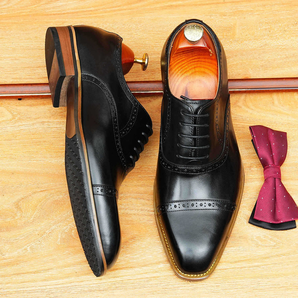Cap - Toe Brogue Oxford Shoes Groomsmen Wedding Dress Shoes Menyes