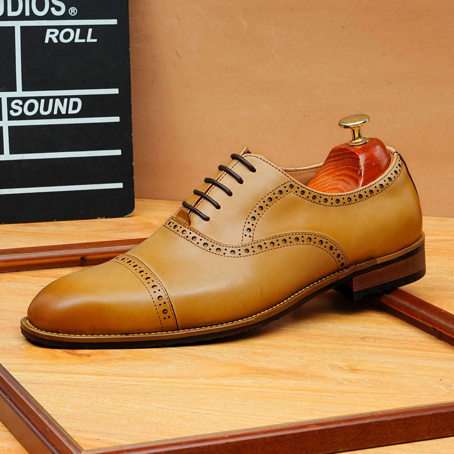 Cap - Toe Brogue Oxford Shoes Groomsmen Wedding Dress Shoes Menyes