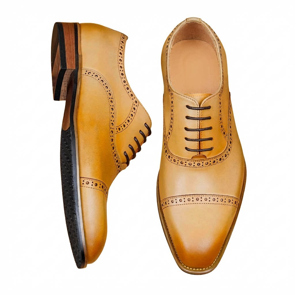 Cap - Toe Brogue Oxford Shoes Groomsmen Wedding Dress Shoes Menyes