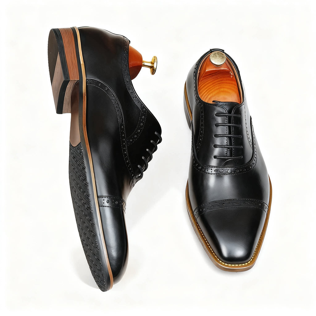 Cap - Toe Brogue Oxford Shoes Groomsmen Wedding Dress Shoes Menyes
