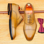 Cap - Toe Brogue Oxford Shoes Groomsmen Wedding Dress Shoes Menyes