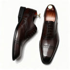 Cap - Toe Brogue Oxford Shoes Modern Groomsmen Wedding Dress Shoes Menyes