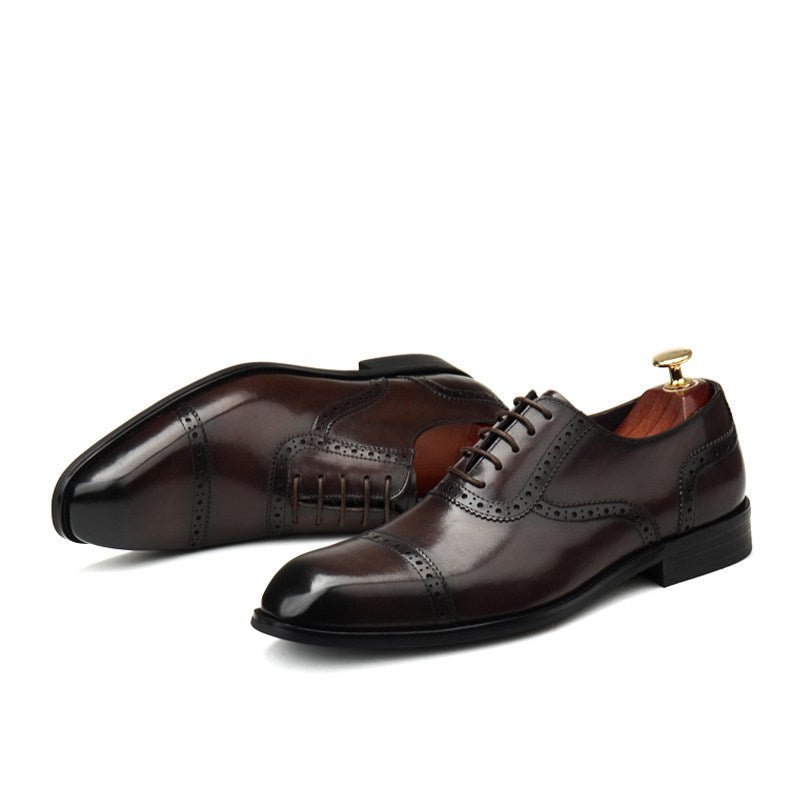 Cap - Toe Brogue Oxford Shoes Modern Groomsmen Wedding Dress Shoes Menyes