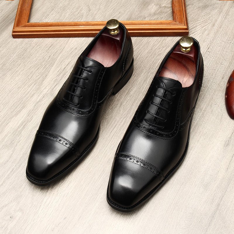 Cap - Toe Brogue Oxford Shoes Modern Groomsmen Wedding Dress Shoes Menyes