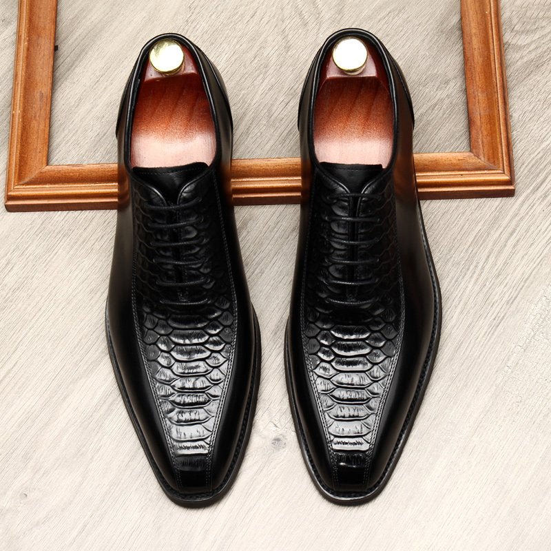 casual business shoes for men Crocodile pattern Oxford shoes
