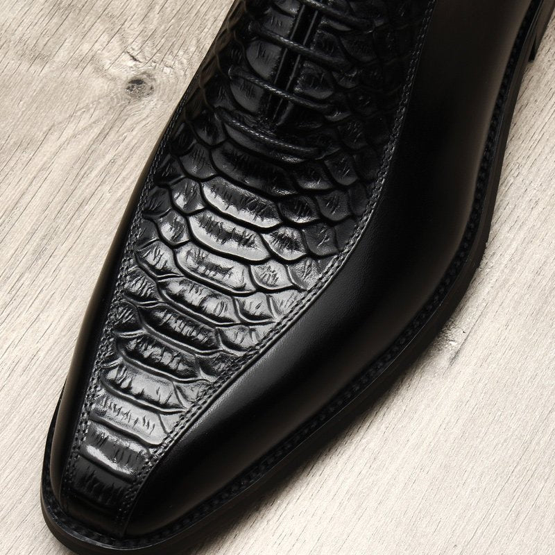 casual business shoes for men Crocodile pattern Oxford shoes
