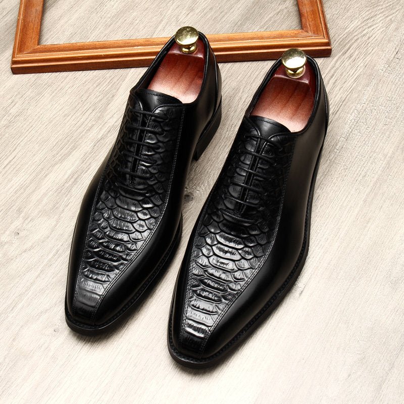 casual business shoes for men Crocodile pattern Oxford shoes