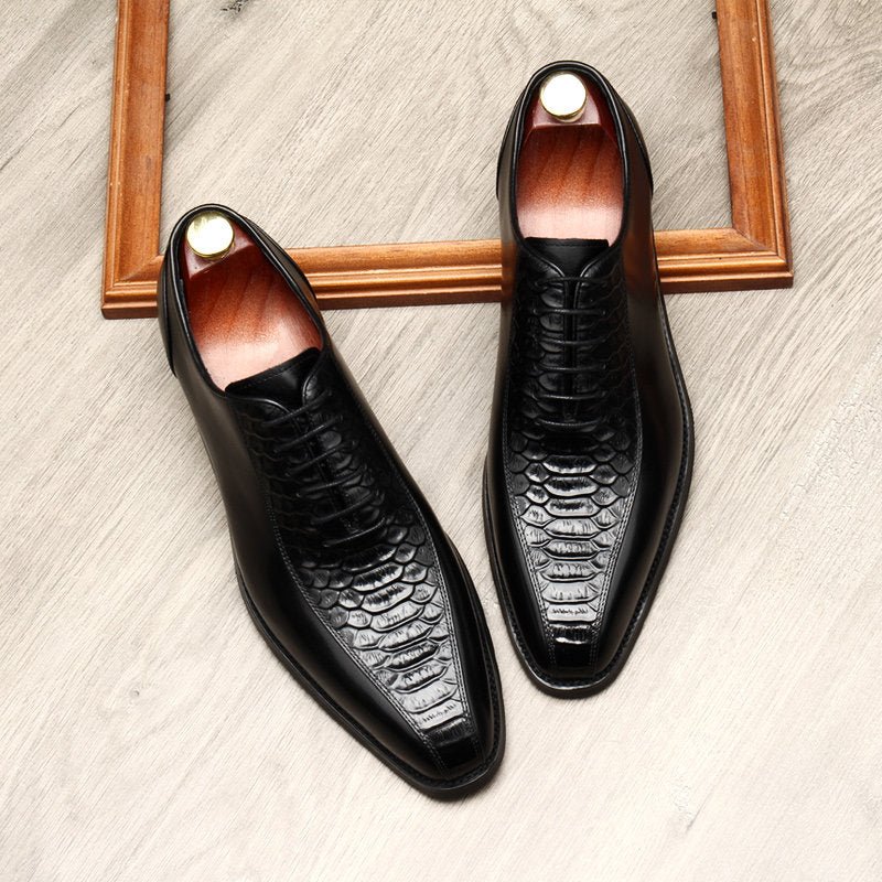 casual business shoes for men Crocodile pattern Oxford shoes