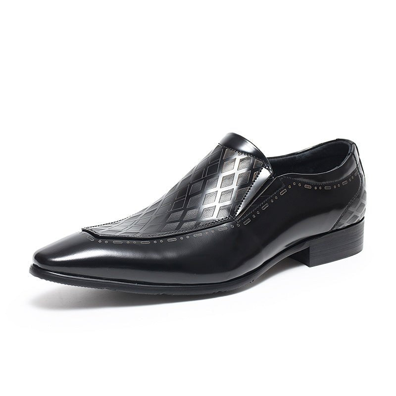 Checkered pattern Slip - On dress penny loafers men Shoes Business casual