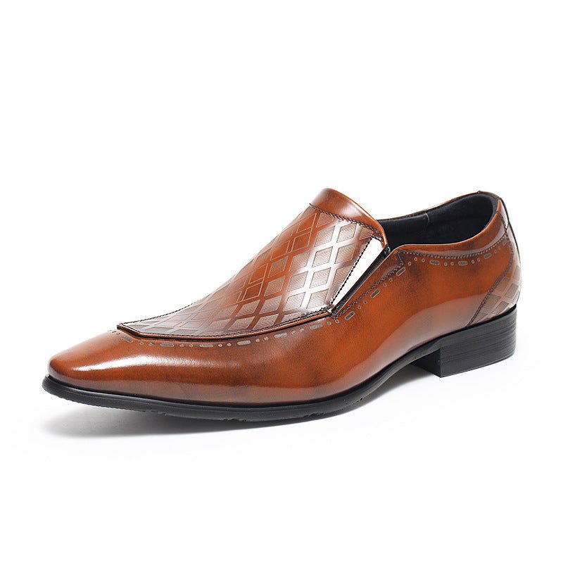 Checkered pattern Slip - On dress penny loafers men Shoes Business casual