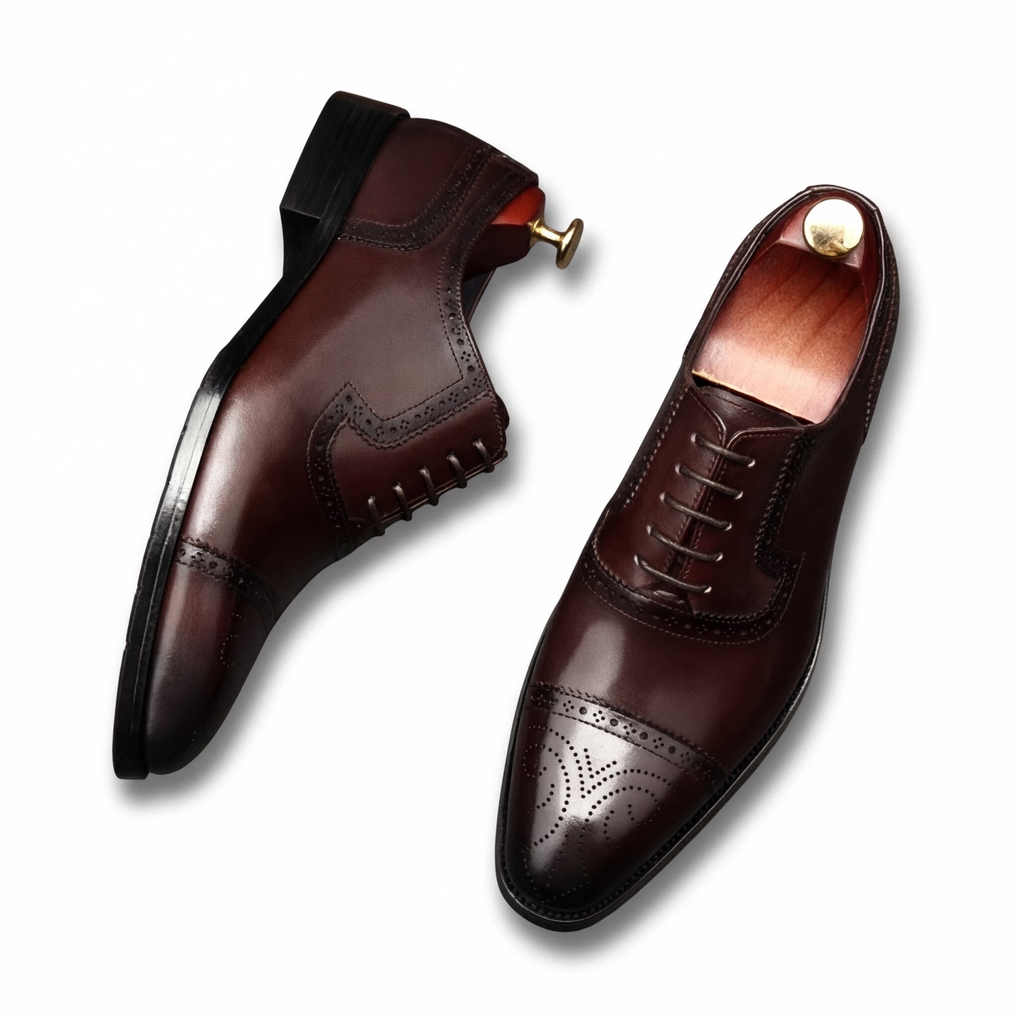 Chiseled Cap Toe Oxfords: Modern Fashion Wedding Men's Dress Shoesyes
