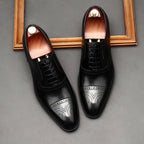 Chiseled Cap Toe Oxfords: Modern Fashion Wedding Men's Dress Shoesyes