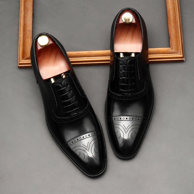 Chiseled Cap Toe Oxfords: Modern Fashion Wedding Men's Dress Shoesyes