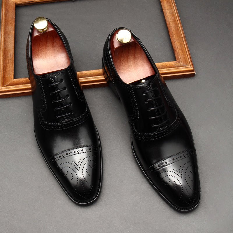 Chiseled Cap Toe Oxfords: Modern Fashion Wedding Men's Dress Shoesyes