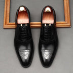 Chiseled Cap Toe Oxfords: Modern Fashion Wedding Men's Dress Shoesyes