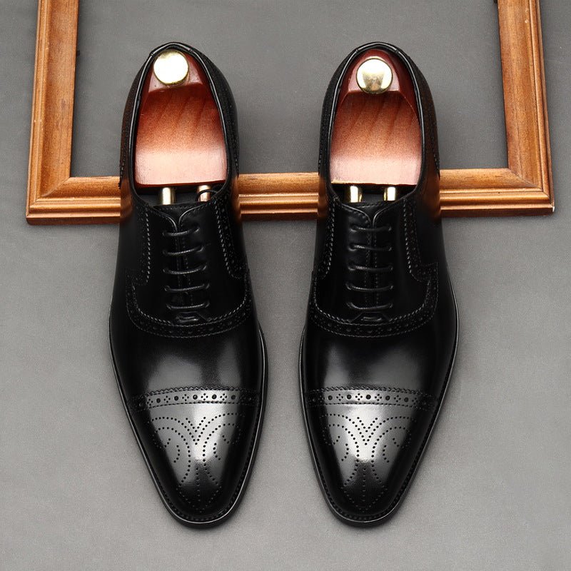 Chiseled Cap Toe Oxfords: Modern Fashion Wedding Men's Dress Shoesyes