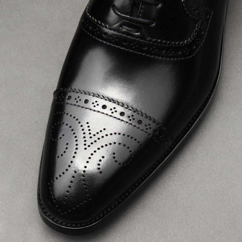 Chiseled Cap Toe Oxfords: Modern Fashion Wedding Men's Dress Shoesyes