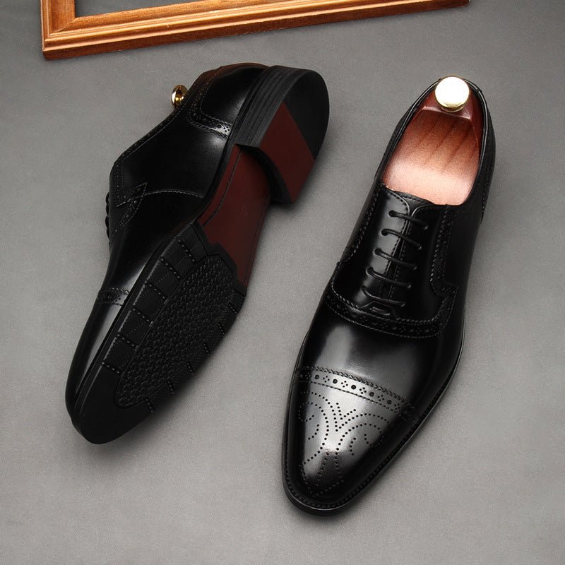 Chiseled Cap Toe Oxfords: Modern Fashion Wedding Men's Dress Shoesyes