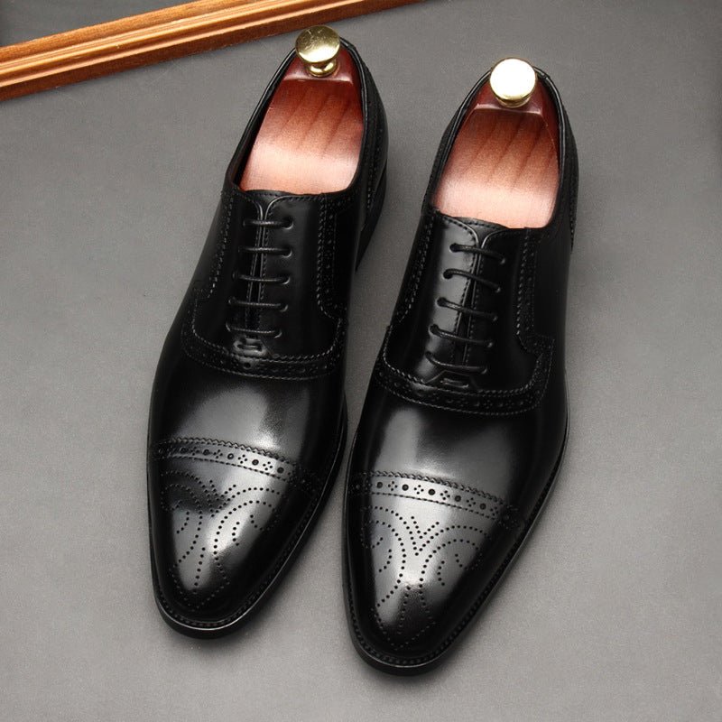 Chiseled Cap Toe Oxfords: Modern Fashion Wedding Men's Dress Shoesyes