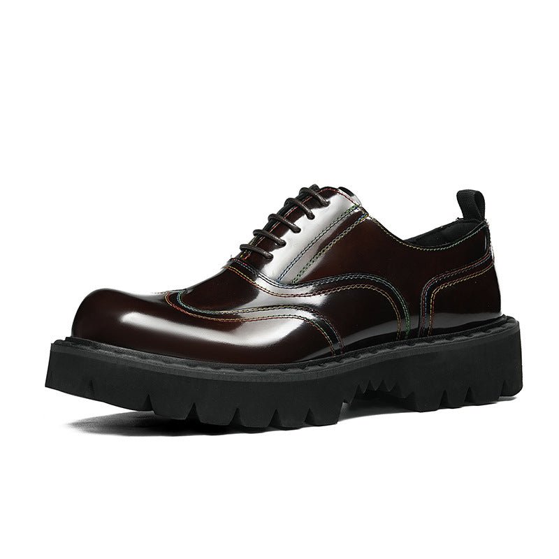 Chunky Lug Sole Oxford Shoes Men's Contrast Stitch Dress Shoesyes
