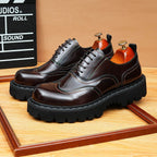 Chunky Lug Sole Oxford Shoes Men's Contrast Stitch Dress Shoesyes