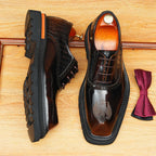 Chunky Lug Sole Oxford Shoes Modern Groom Wedding Dress Shoes Menyes