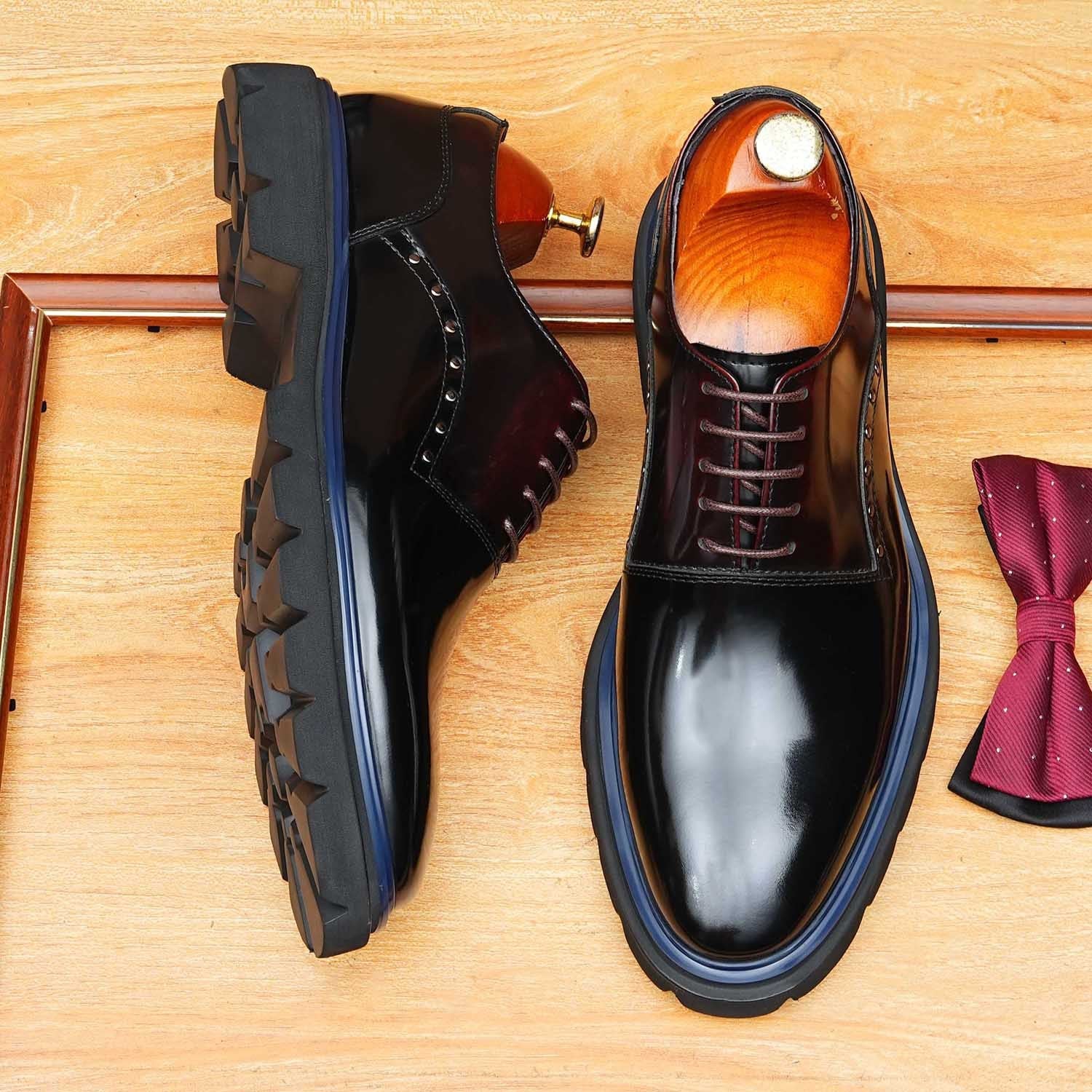 Chunky Lug Sole Oxford Shoes Vibrant Edge Party Dress Shoes Menyes