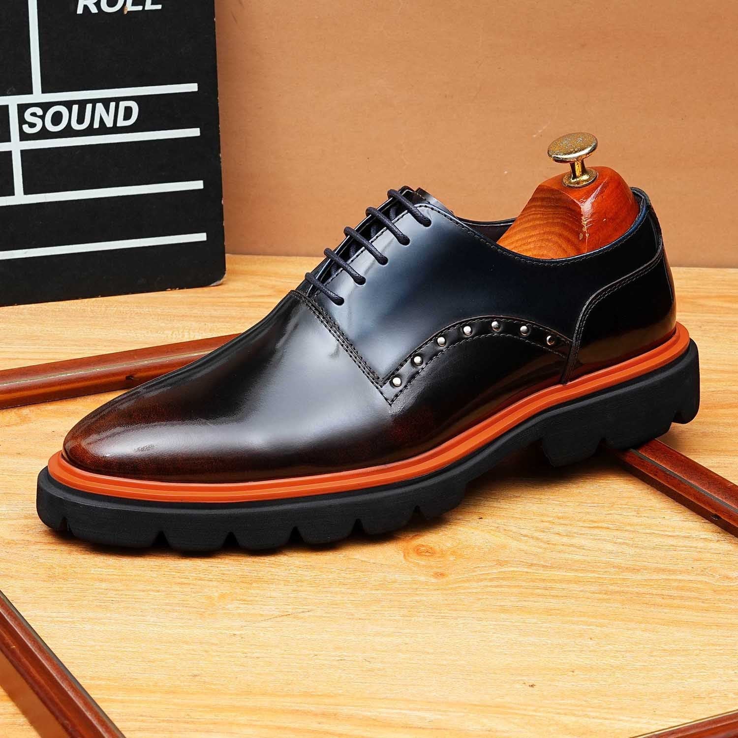 Chunky Lug Sole Oxford Shoes Vibrant Edge Party Dress Shoes Menyes