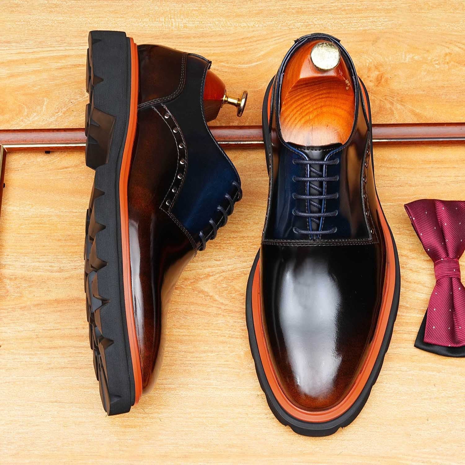 Chunky Lug Sole Oxford Shoes Vibrant Edge Party Dress Shoes Menyes