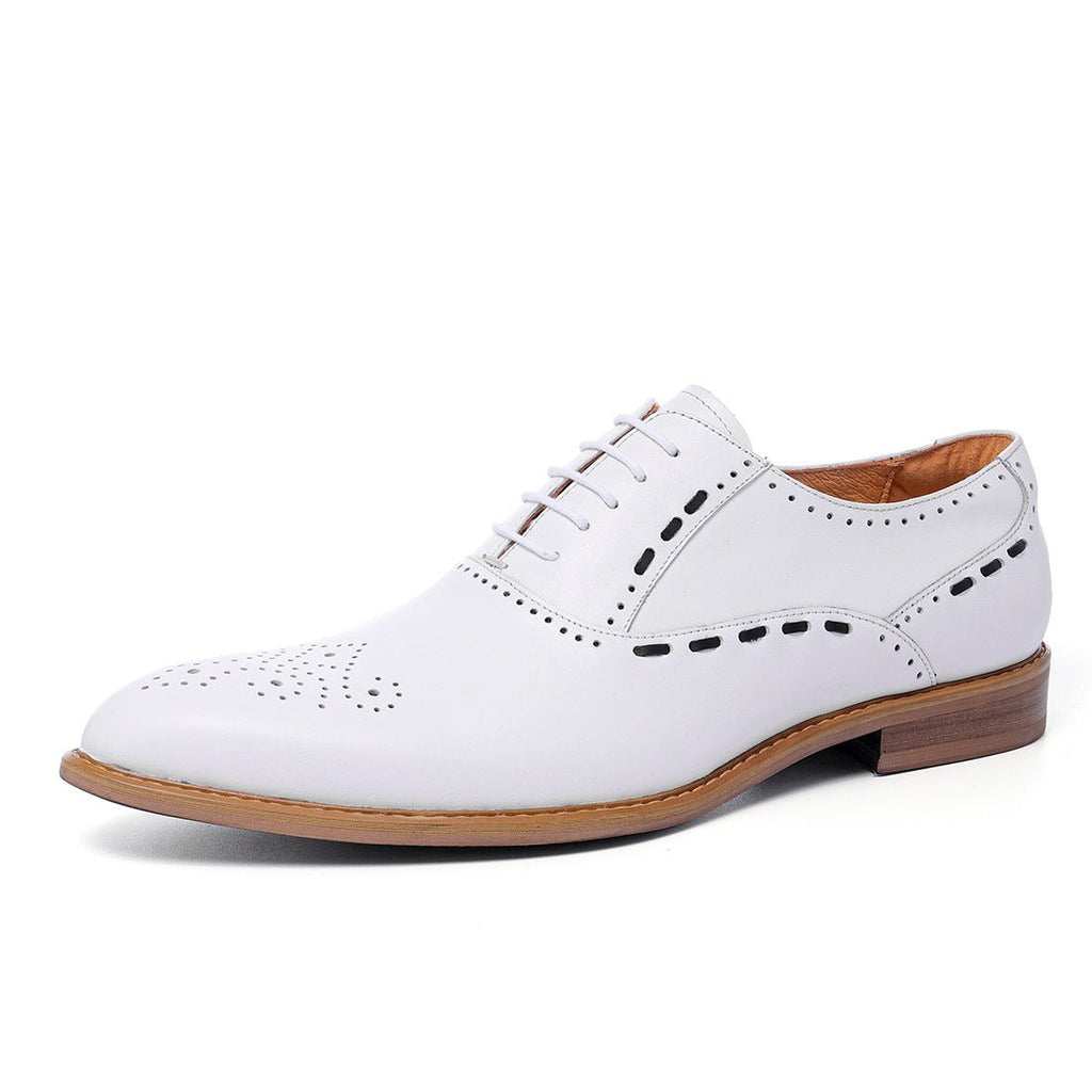 Contrast Stitching Oxford Dress Shoes Men's Brogue Medallion Formal Shoesyes