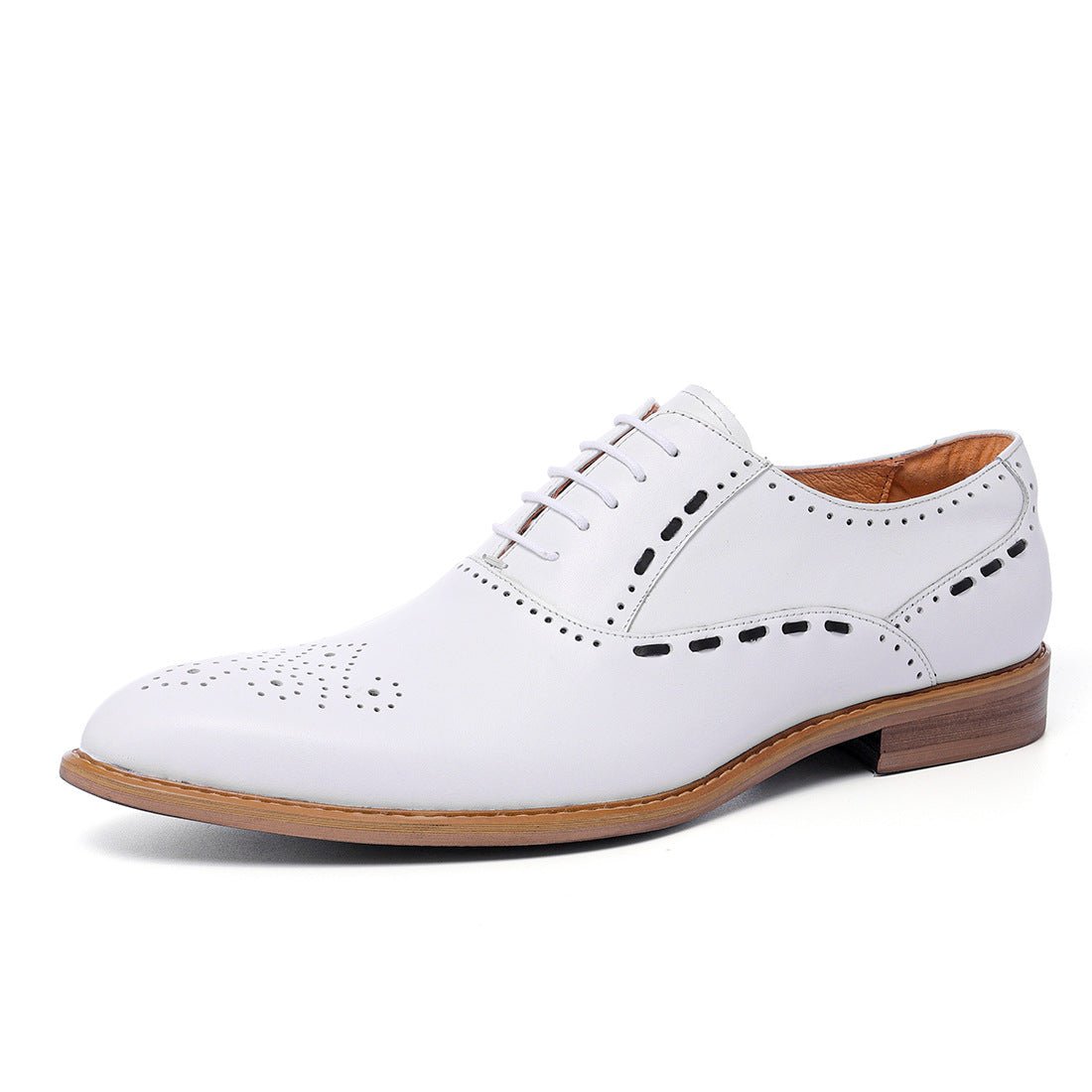Contrast Stitching Oxford Dress Shoes Men's Brogue Medallion Formal Shoesyes