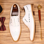 Contrast Stitching Oxford Dress Shoes Men's Brogue Medallion Formal Shoesyes