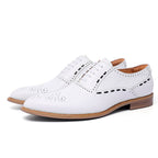 Contrast Stitching Oxford Dress Shoes Men's Brogue Medallion Formal Shoesyes