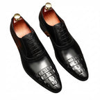 Croc Cap - Toe Oxford Shoes Pointed Toe Groom Wedding Dress Shoes Menyes