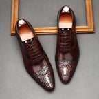 Croc Cap - Toe Oxford Shoes Pointed Toe Groom Wedding Dress Shoes Menyes