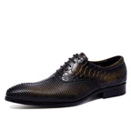 Crocodile & Woven Leather Oxford Dress Shoes Men's Formal Shoesyes