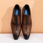 Crocodile & Woven Leather Oxford Dress Shoes Men's Formal Shoesyes