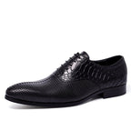 Crocodile & Woven Leather Oxford Dress Shoes Men's Formal Shoesyes