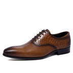 Crocodile & Woven Leather Oxford Dress Shoes Men's Formal Shoesyes