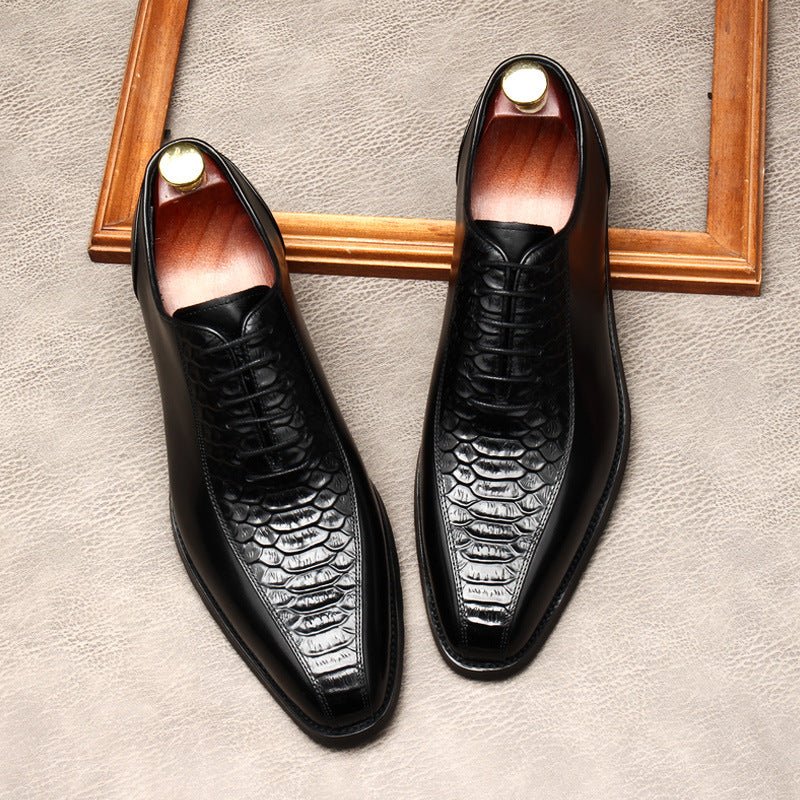 Embossed Texture Oxfords: Modern Fashion Wedding Men's Dress Shoesyes