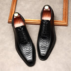 Embossed Texture Oxfords: Modern Fashion Wedding Men's Dress Shoesyes