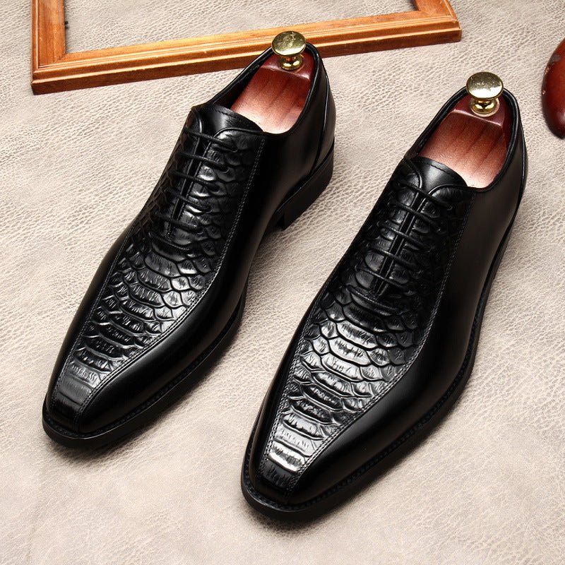 Embossed Texture Oxfords: Modern Fashion Wedding Men's Dress Shoesyes