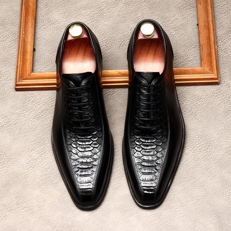 Embossed Texture Oxfords: Modern Fashion Wedding Men's Dress Shoesyes