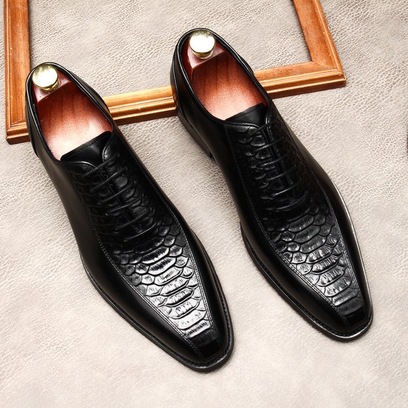 Embossed Texture Oxfords: Modern Fashion Wedding Men's Dress Shoesyes