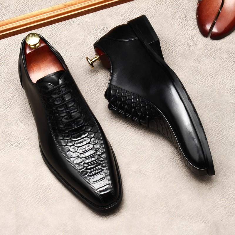 Embossed Texture Oxfords: Modern Fashion Wedding Men's Dress Shoesyes