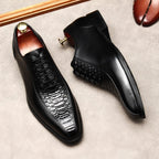 Embossed Texture Oxfords: Modern Fashion Wedding Men's Dress Shoesyes